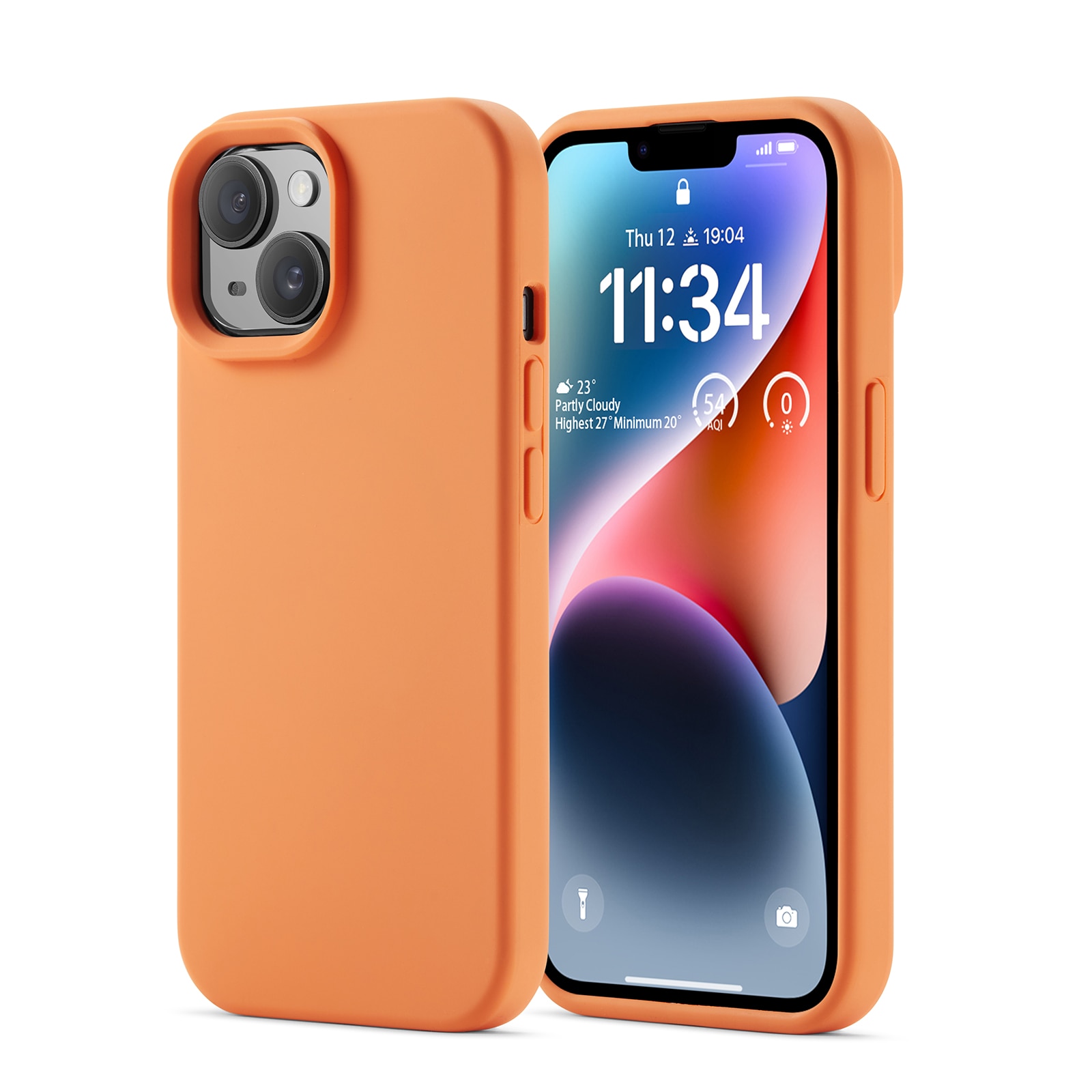 iPhone 14 Magnetic Silicone Case Solar Orange