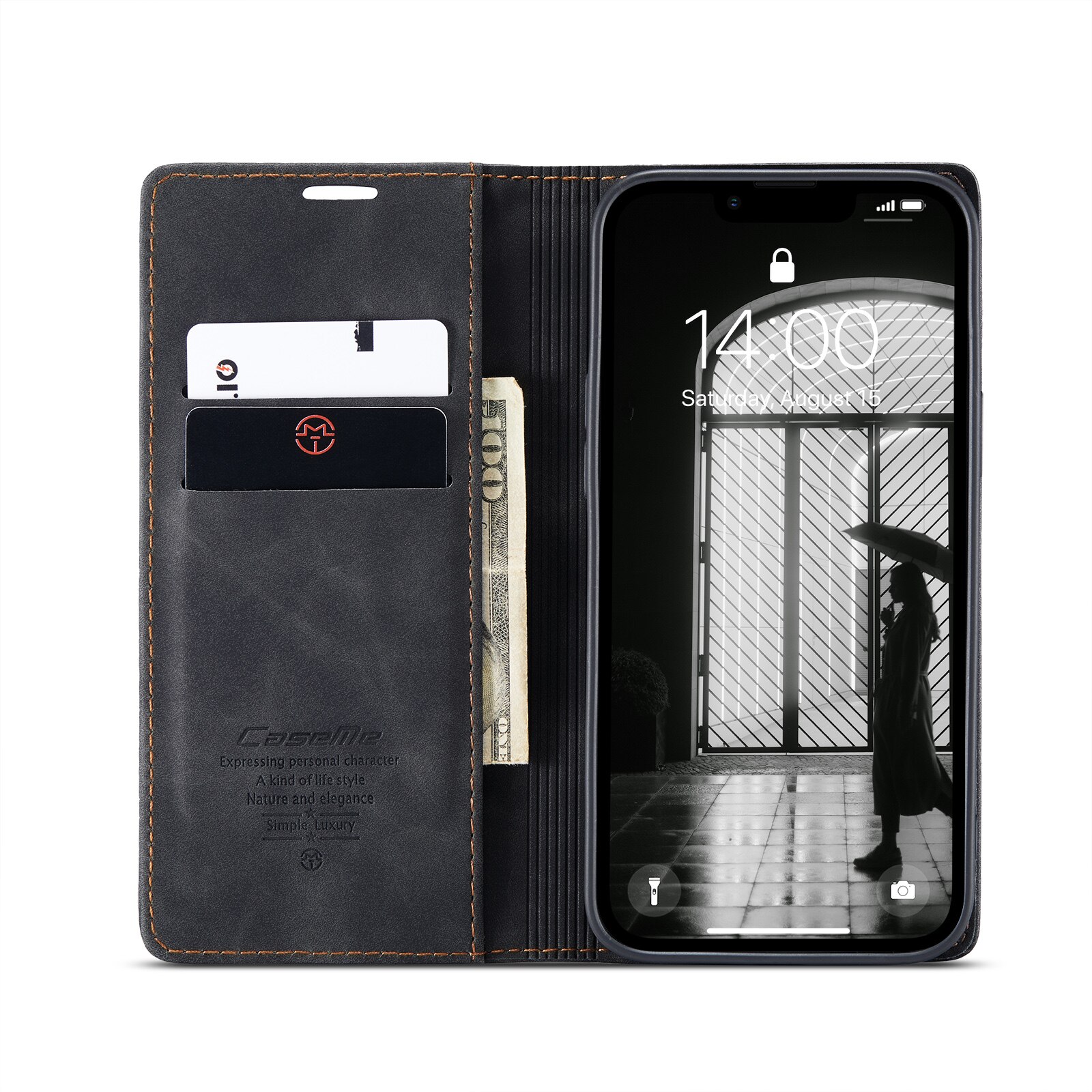 iPhone 16e Slim Wallet Case Black