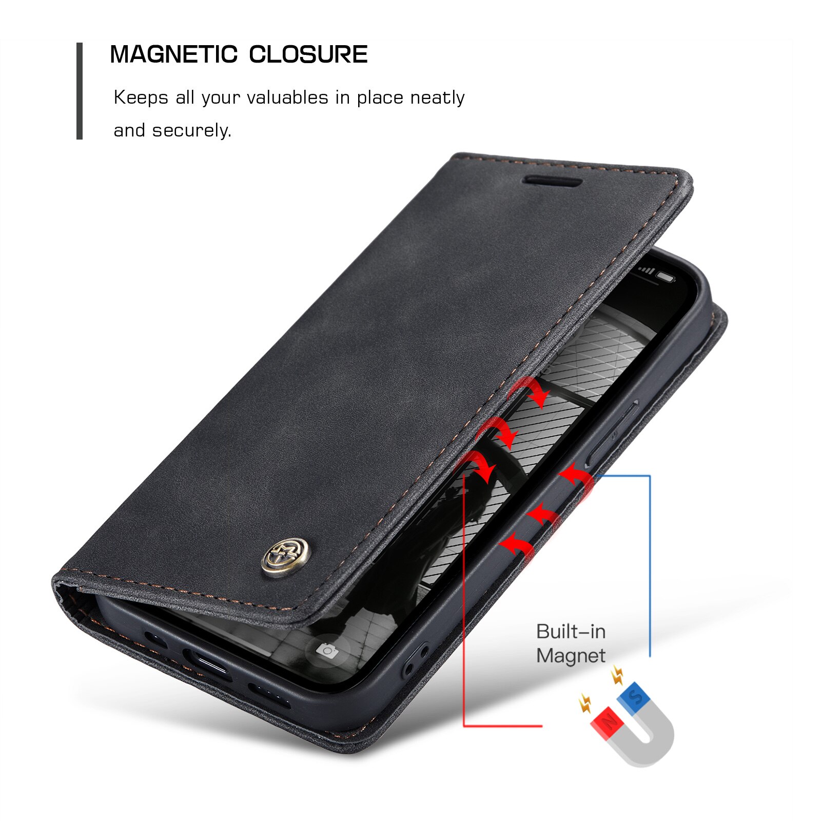 iPhone 16e Slim Wallet Case Black