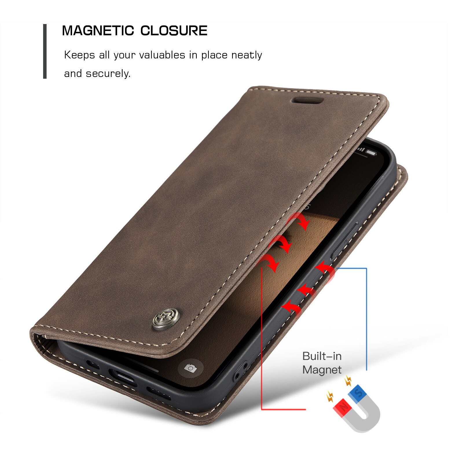 iPhone 16e Slim Wallet Case Brown