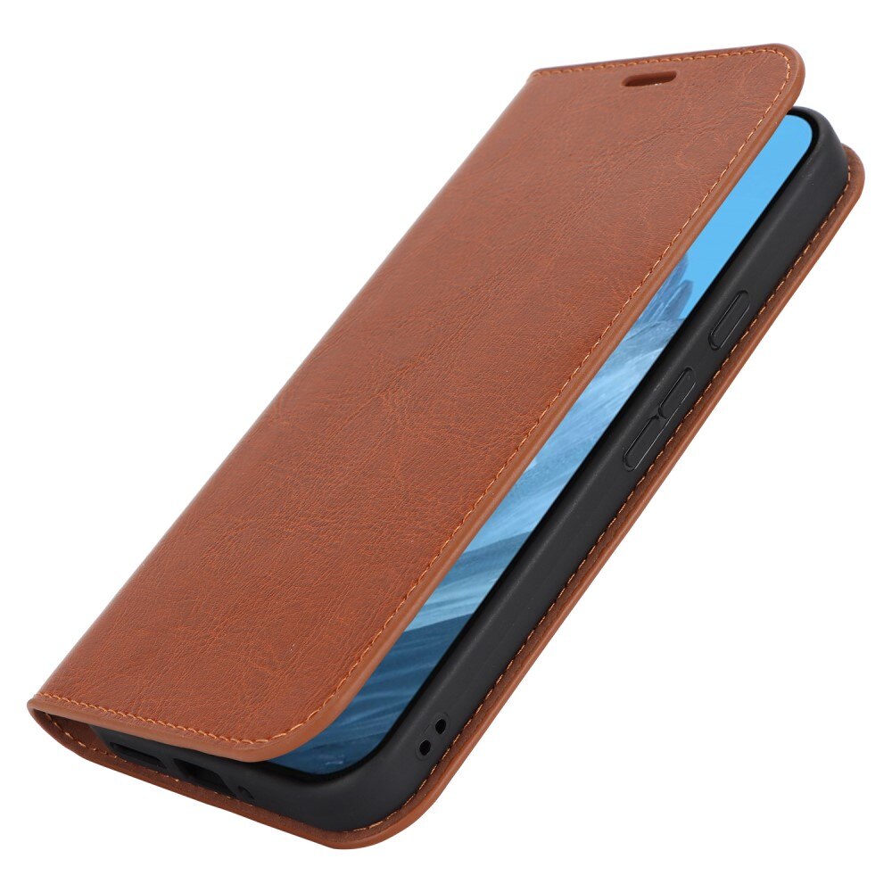 Google Pixel 9 Pro Genuine Leather Wallet Case Brown