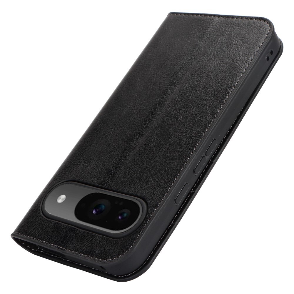 Google Pixel 9 Genuine Leather Wallet Case Black