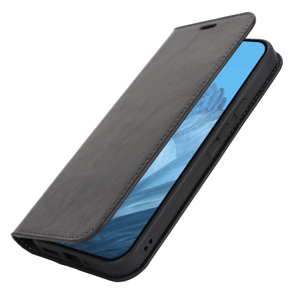 Google Pixel 9 Genuine Leather Wallet Case Black