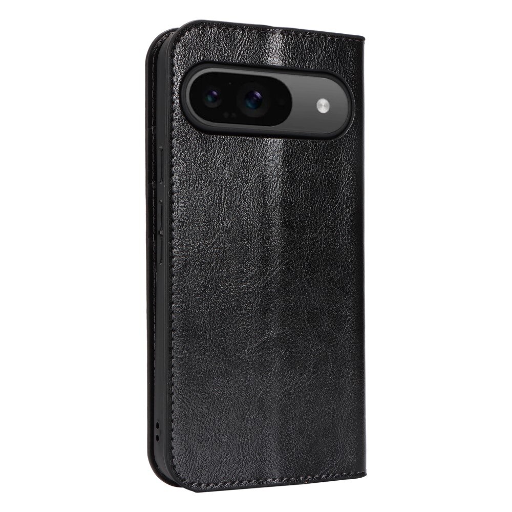 Google Pixel 9 Pro Genuine Leather Wallet Case Black