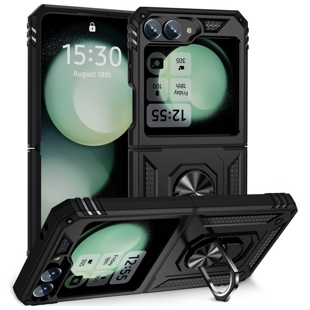 Samsung Galaxy Z Flip 6 Hybrid Case Tech Ring Black