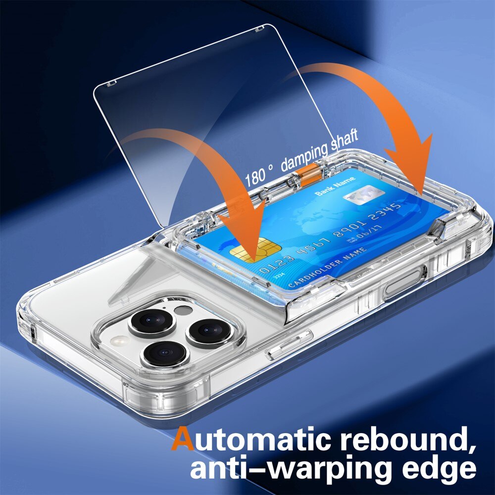 Hybrid Case Card Slot Kickstand iPhone 16 Pro Transparent