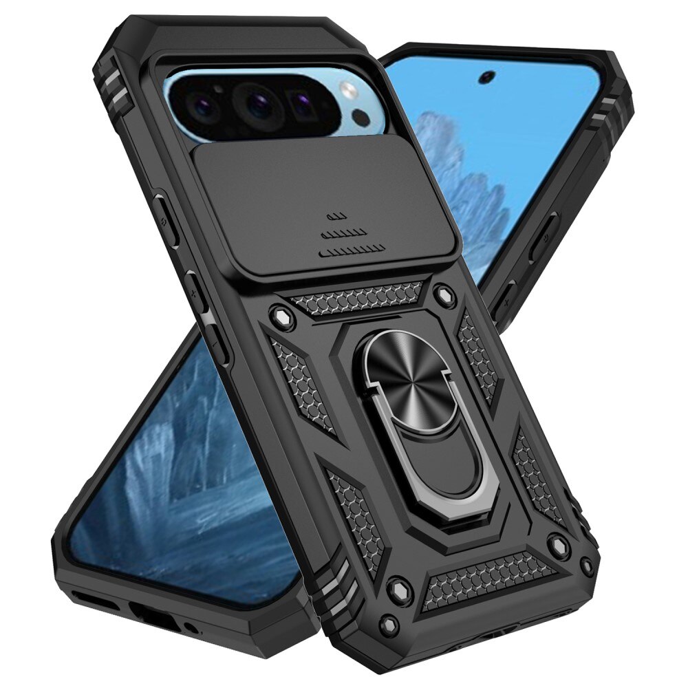 Google Pixel 9 Pro Hybrid Case Tech Ring w. Camera Protector Black