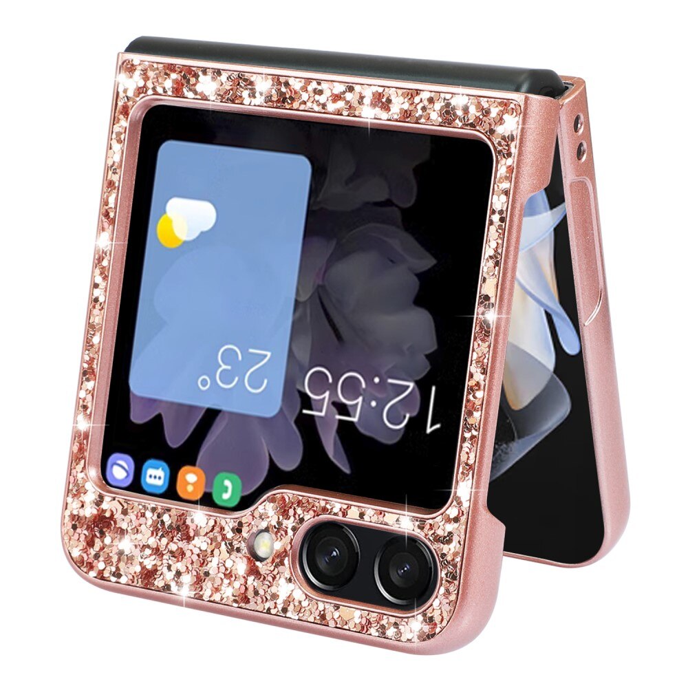 Samsung Galaxy Z Flip 6 Glitter Case Rose Gold