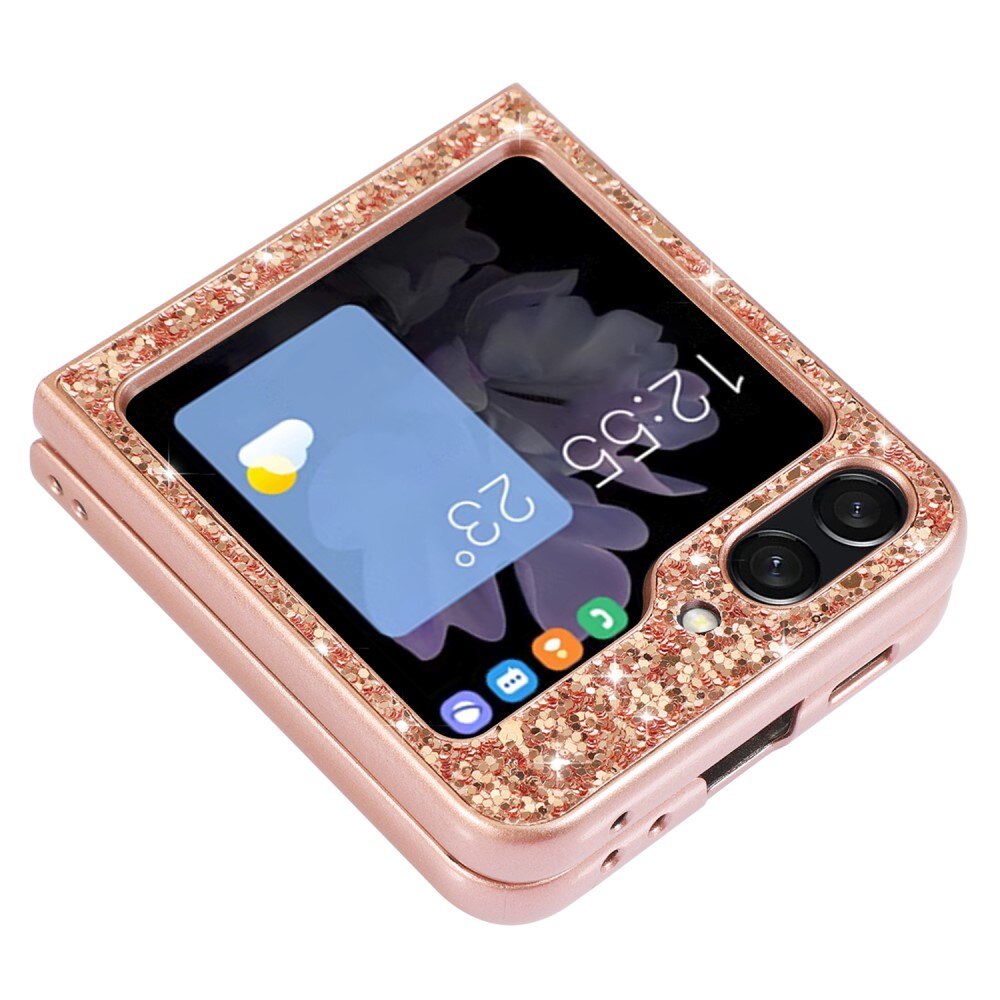 Samsung Galaxy Z Flip 6 Glitter Case Rose Gold