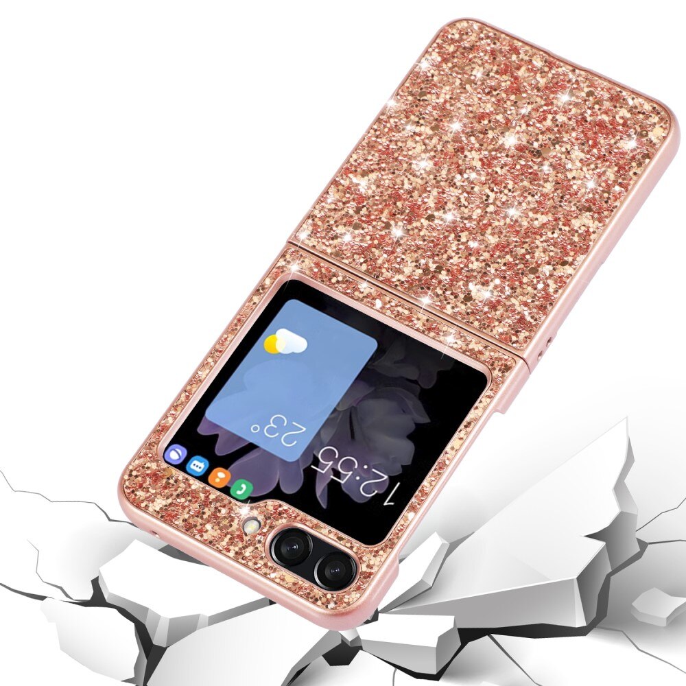 Samsung Galaxy Z Flip 6 Glitter Case Rose Gold