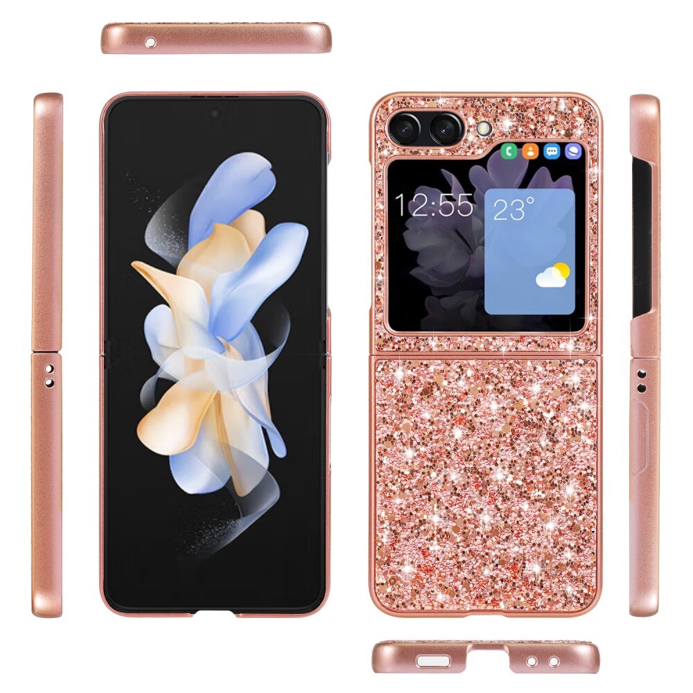 Samsung Galaxy Z Flip 6 Glitter Case Rose Gold