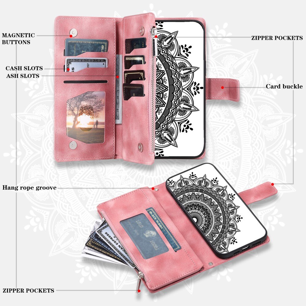 Samsung Galaxy S24 FE Wallet/Purse Mandala Pink