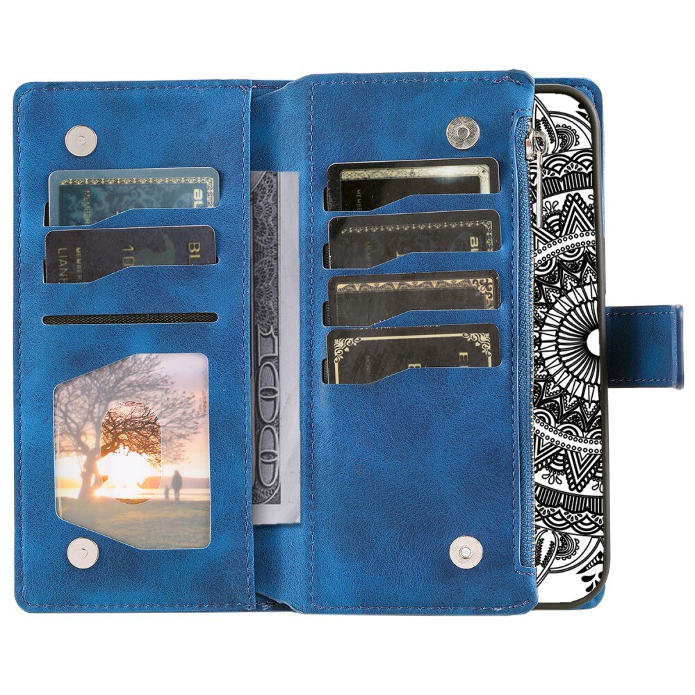 Samsung Galaxy S24 FE Wallet/Purse Mandala Blue