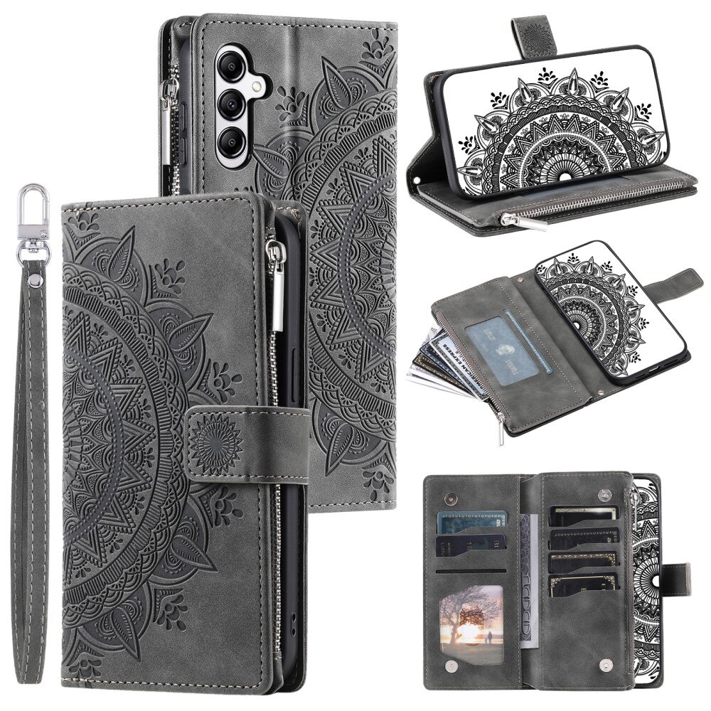 Samsung Galaxy S24 FE Wallet/Purse Mandala Grey