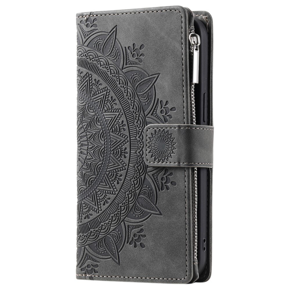 Samsung Galaxy S24 FE Wallet/Purse Mandala Grey