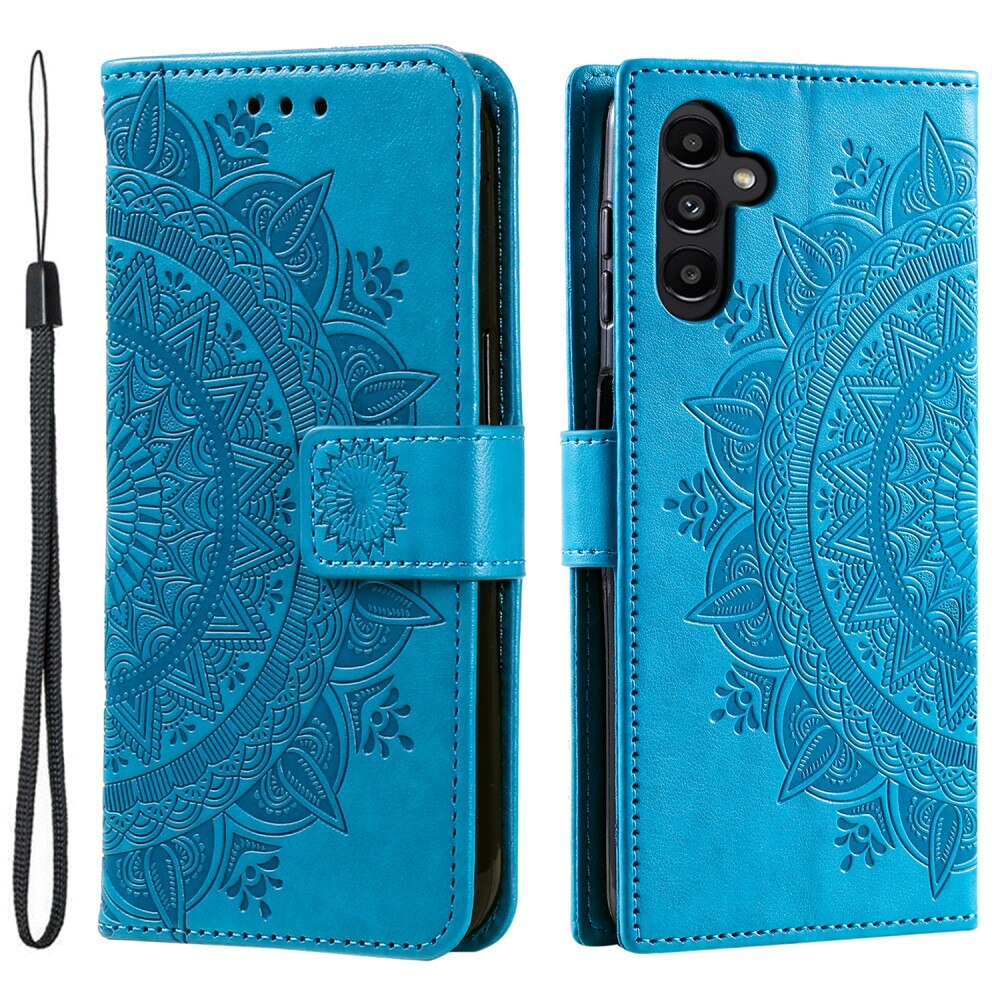 Samsung Galaxy S24 FE Leather Cover Mandala Blue