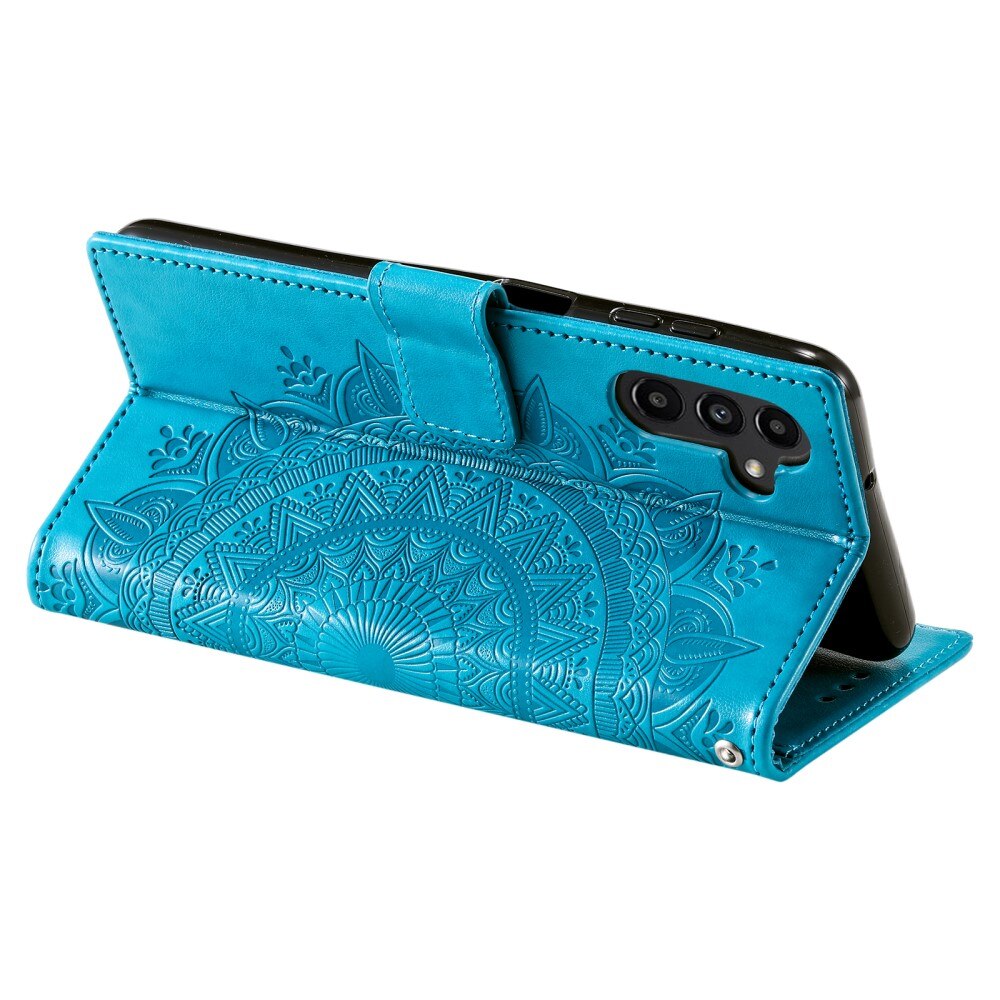 Samsung Galaxy S24 FE Leather Cover Mandala Blue