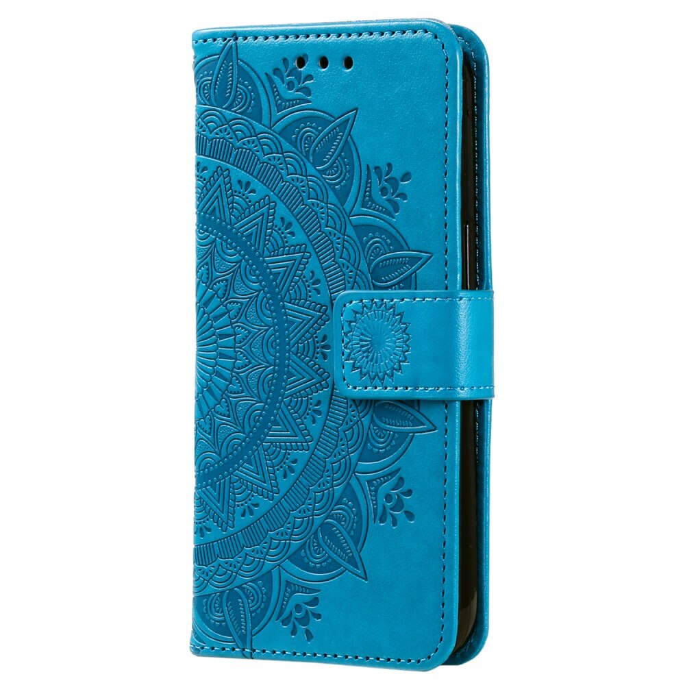 Samsung Galaxy S24 FE Leather Cover Mandala Blue