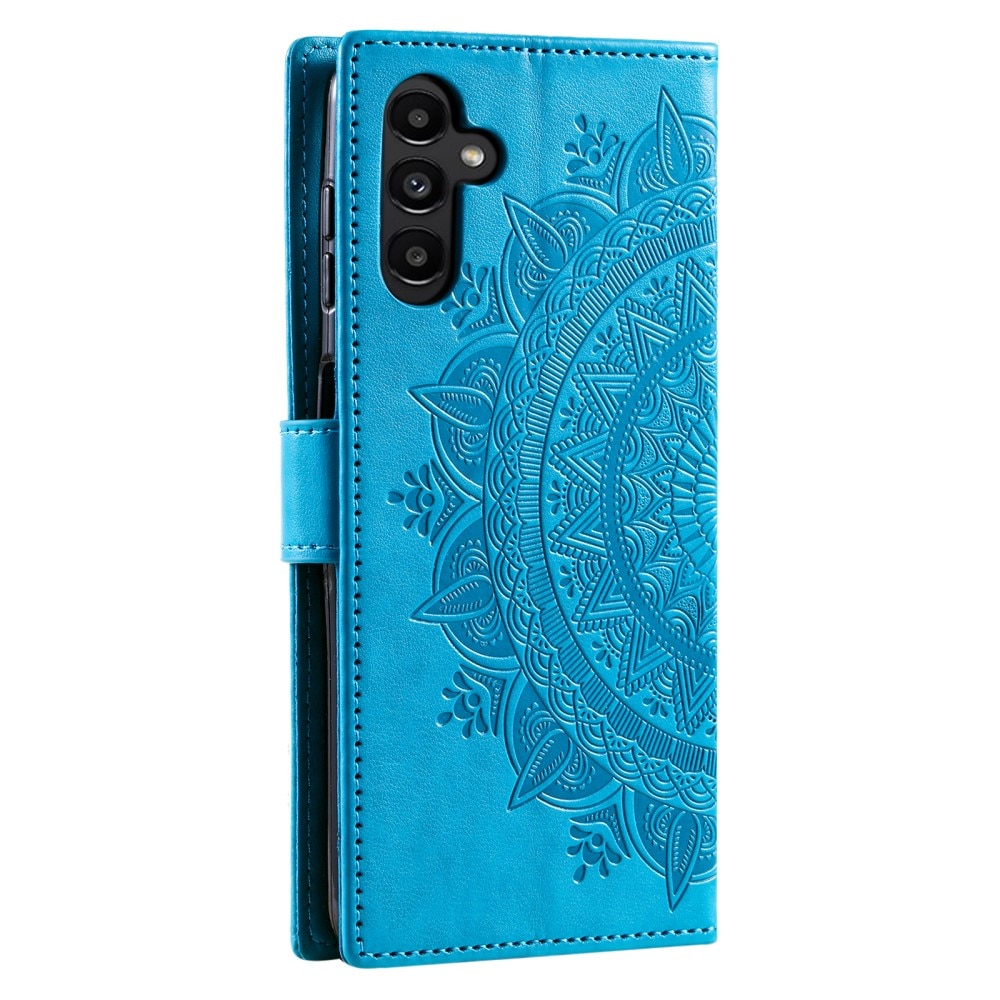 Samsung Galaxy S24 FE Leather Cover Mandala Blue