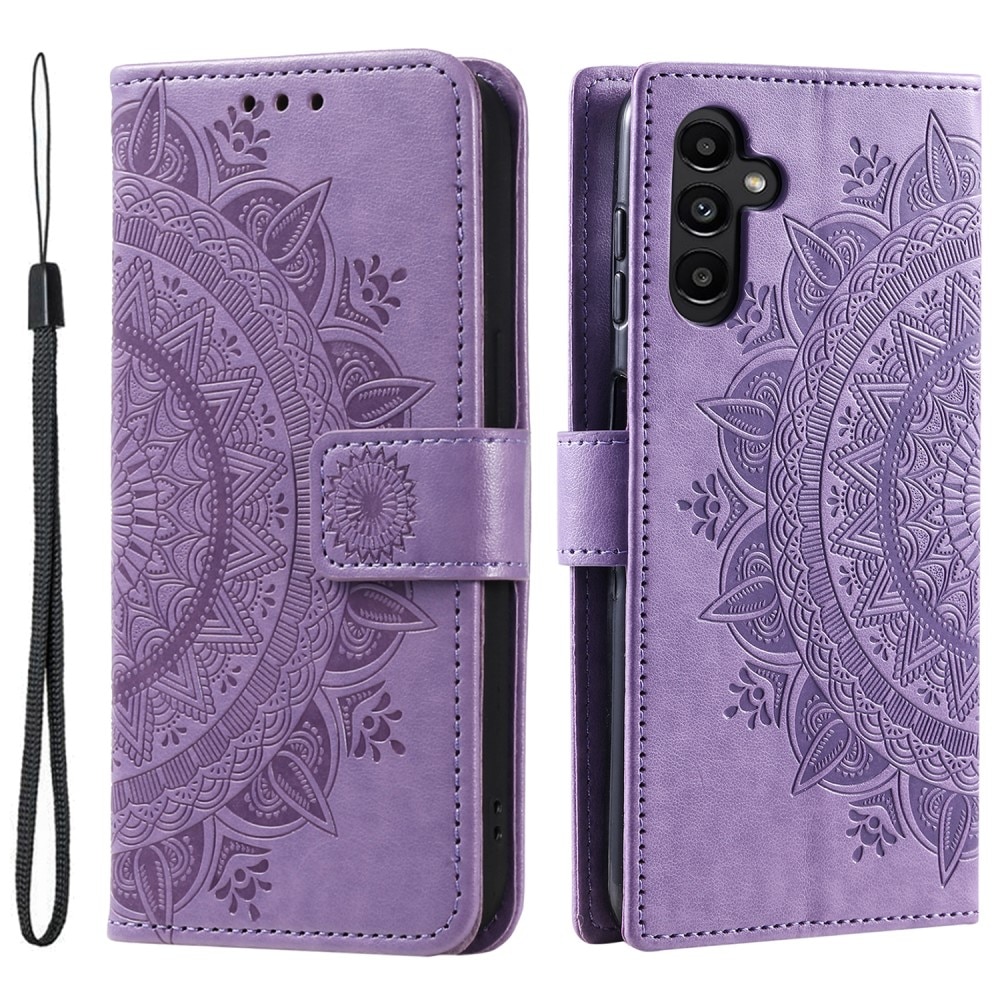 Samsung Galaxy S24 FE Leather Cover Mandala Purple