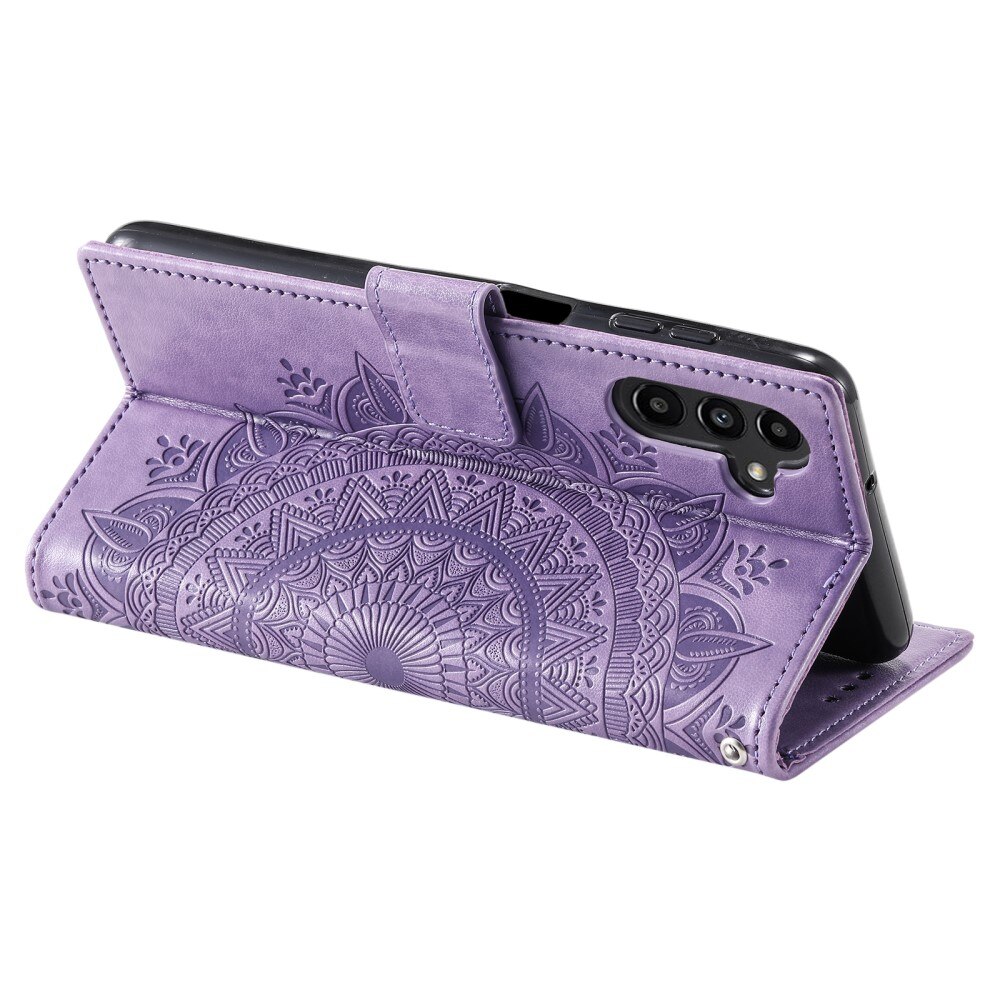 Samsung Galaxy S24 FE Leather Cover Mandala Purple