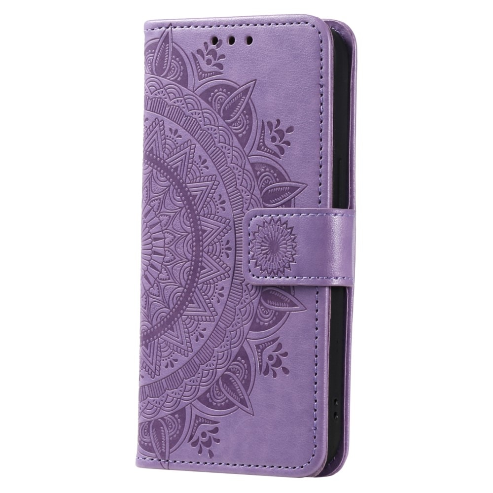 Samsung Galaxy S24 FE Leather Cover Mandala Purple