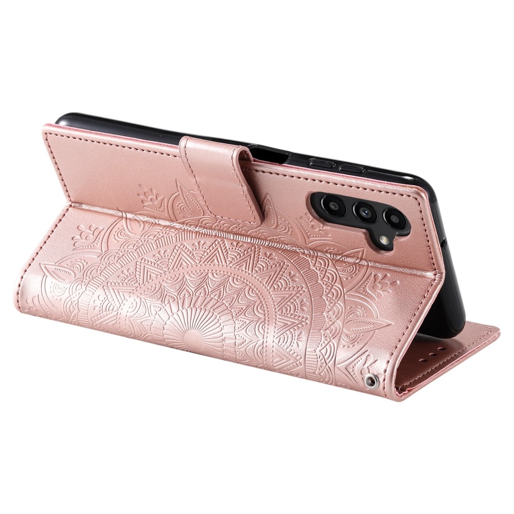 Samsung Galaxy S24 FE Leather Cover Mandala Rose Gold