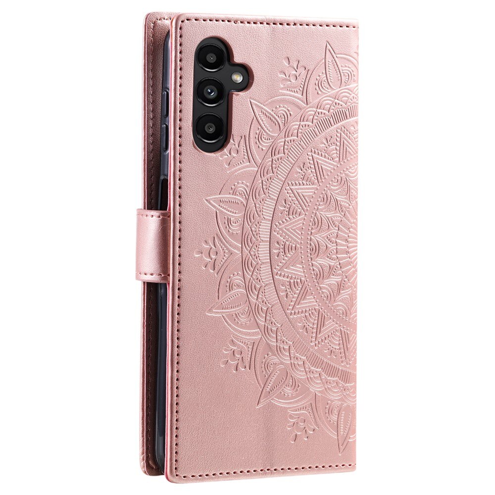 Samsung Galaxy S24 FE Leather Cover Mandala Rose Gold