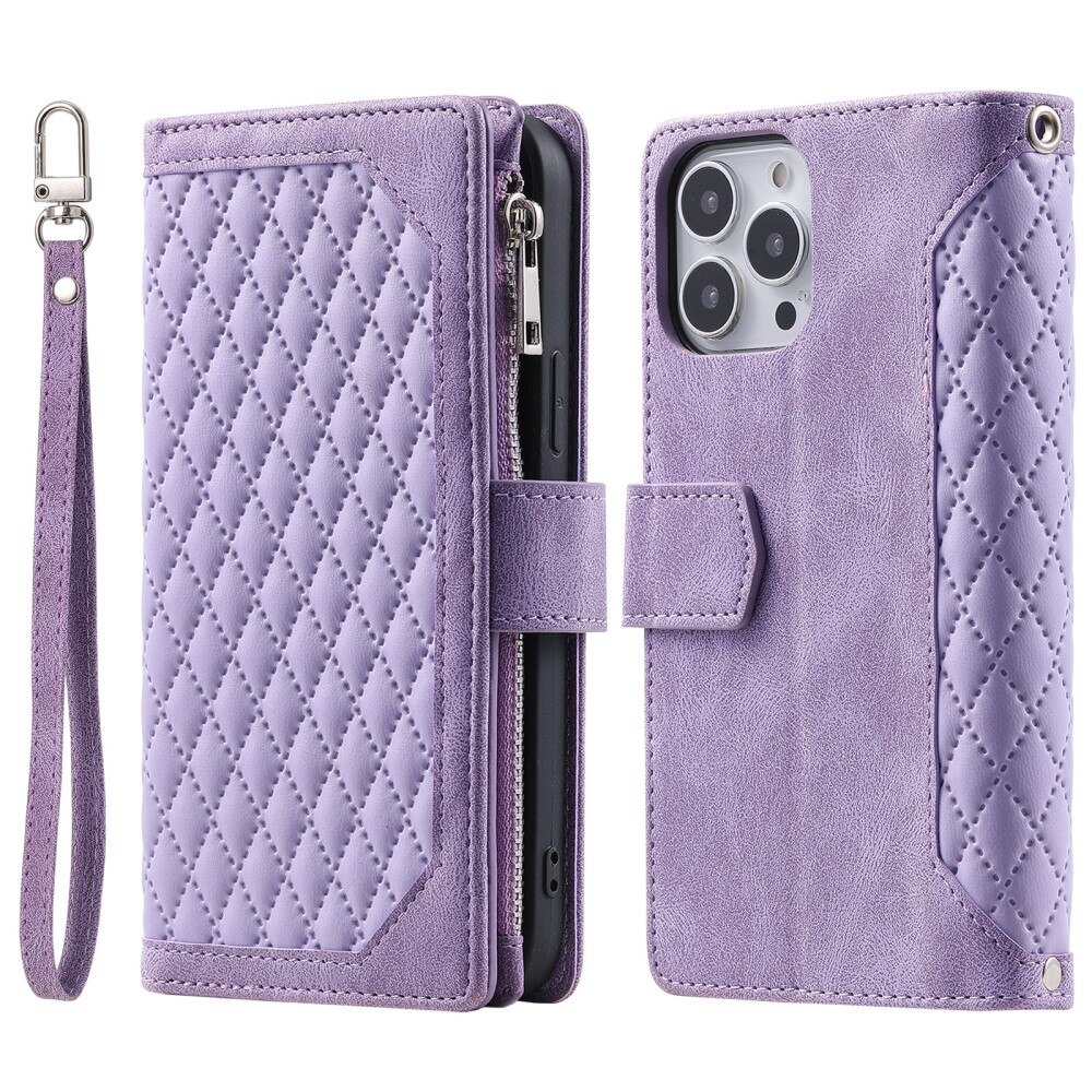 iPhone 16 Pro Wallet/Purse Quilted Purple