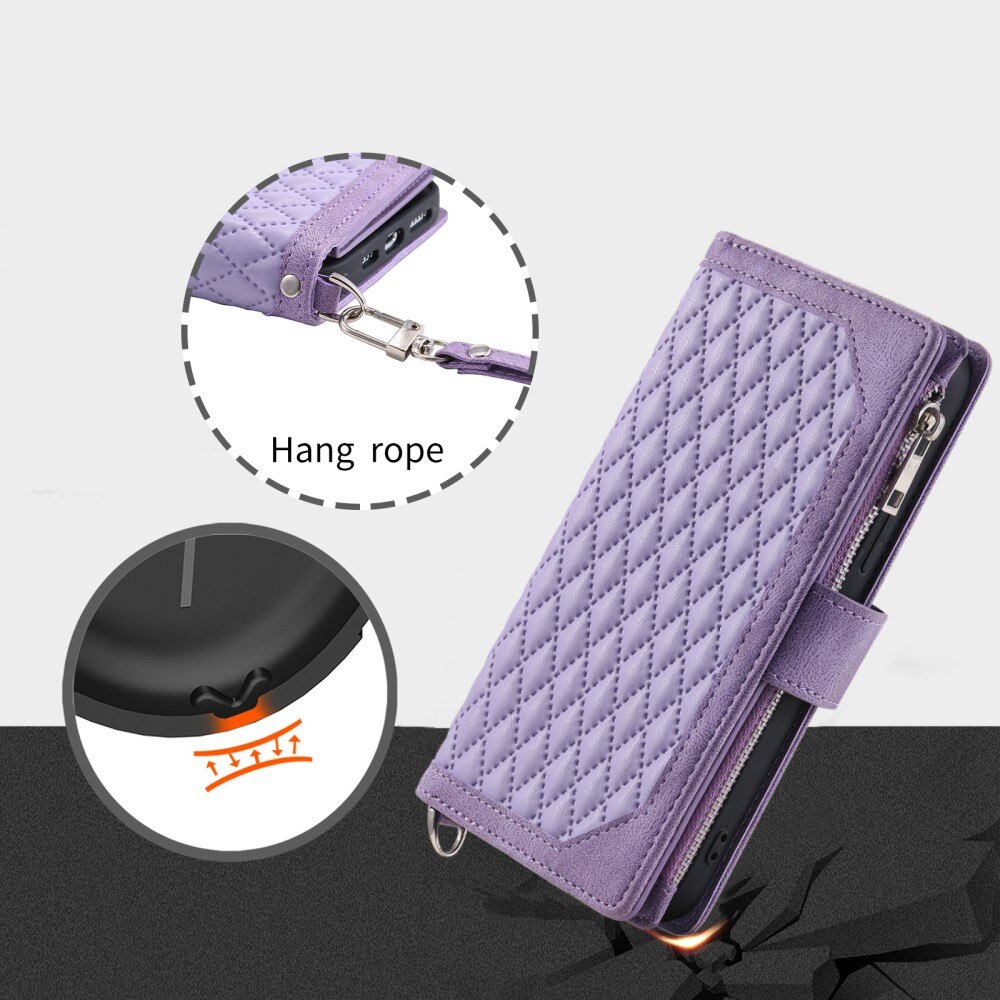 iPhone 16 Pro Wallet/Purse Quilted Purple