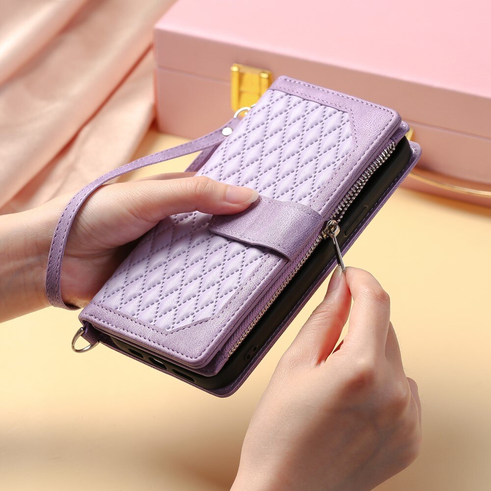 iPhone 16 Pro Wallet/Purse Quilted Purple