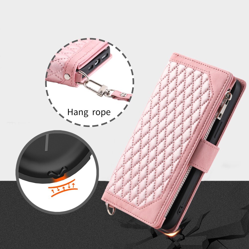 iPhone 16 Pro Wallet/Purse Quilted Pink