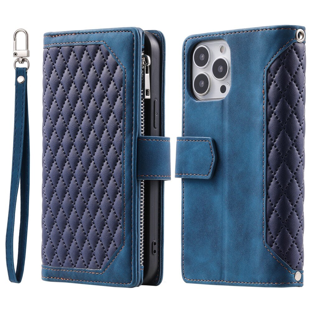 iPhone 16 Pro Max Wallet/Purse Quilted Blue