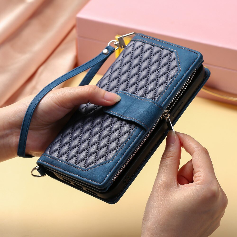 iPhone 16 Pro Max Wallet/Purse Quilted Blue