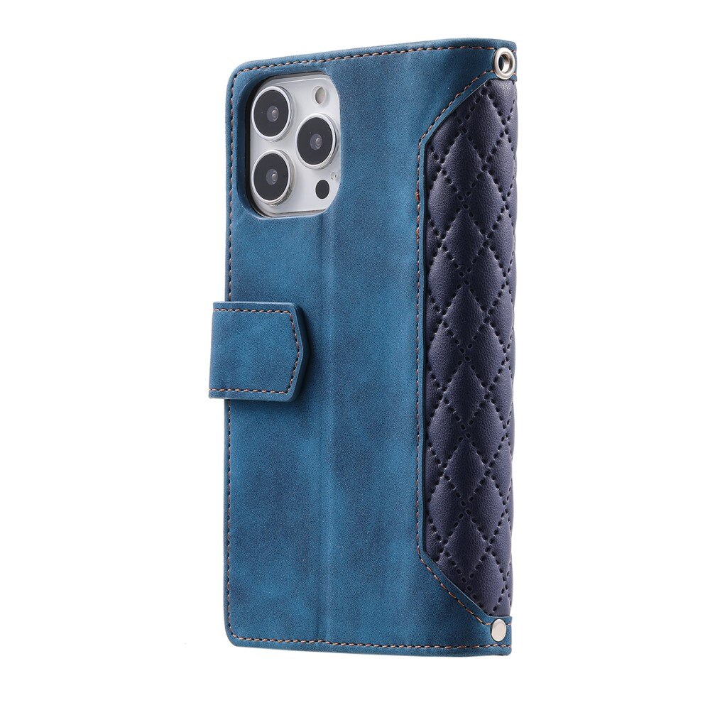 iPhone 16 Pro Max Wallet/Purse Quilted Blue