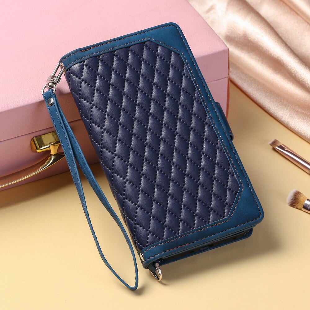 iPhone 16 Pro Max Wallet/Purse Quilted Blue