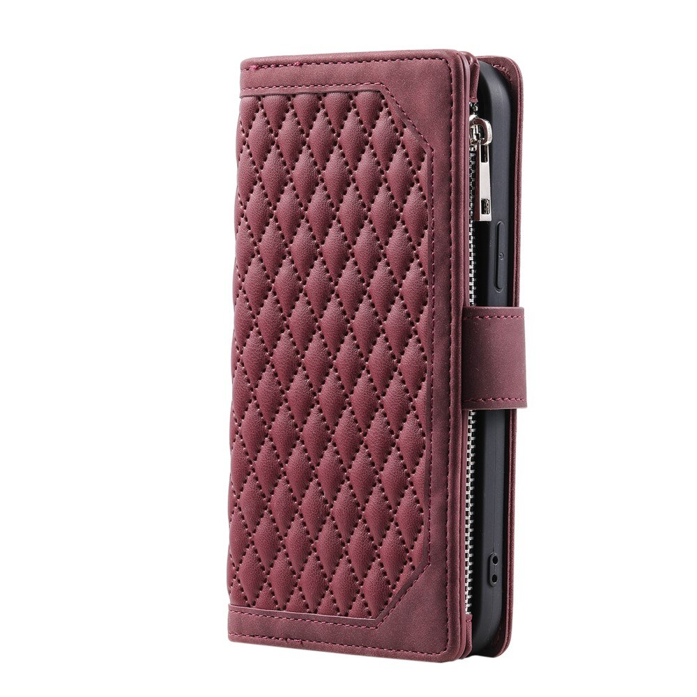 iPhone 16 Pro Max Wallet/Purse Quilted Red