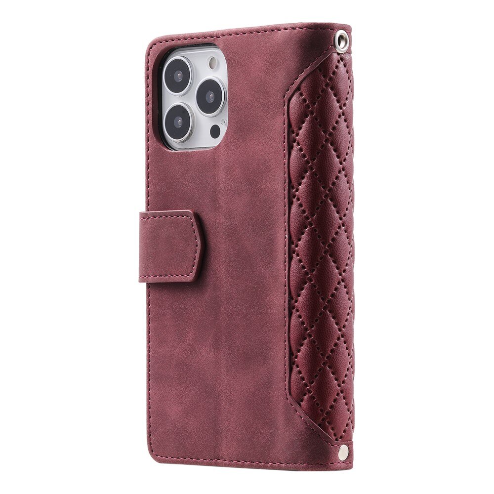 iPhone 16 Pro Max Wallet/Purse Quilted Red