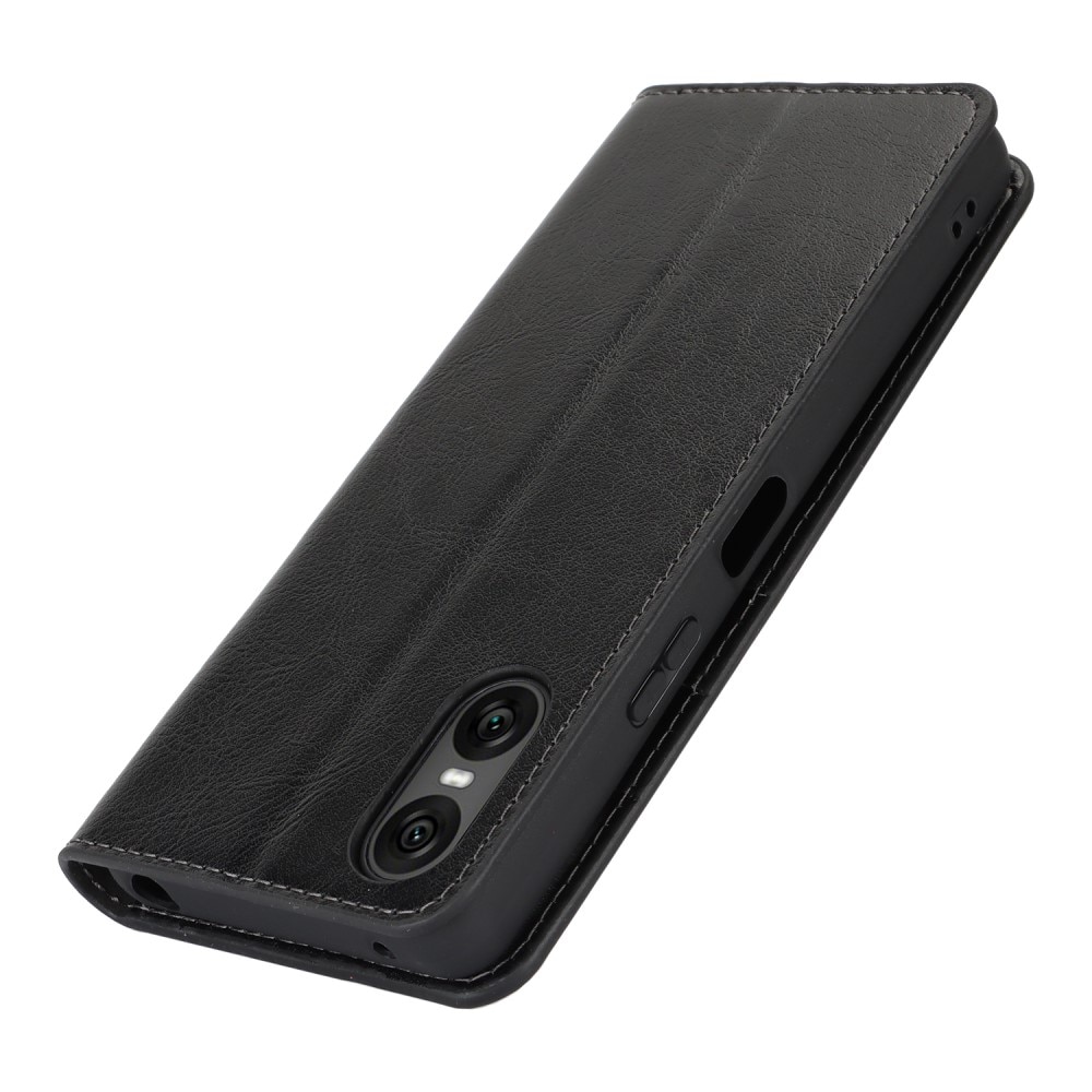 Sony Xperia 10 VI Genuine Leather Wallet Case Black