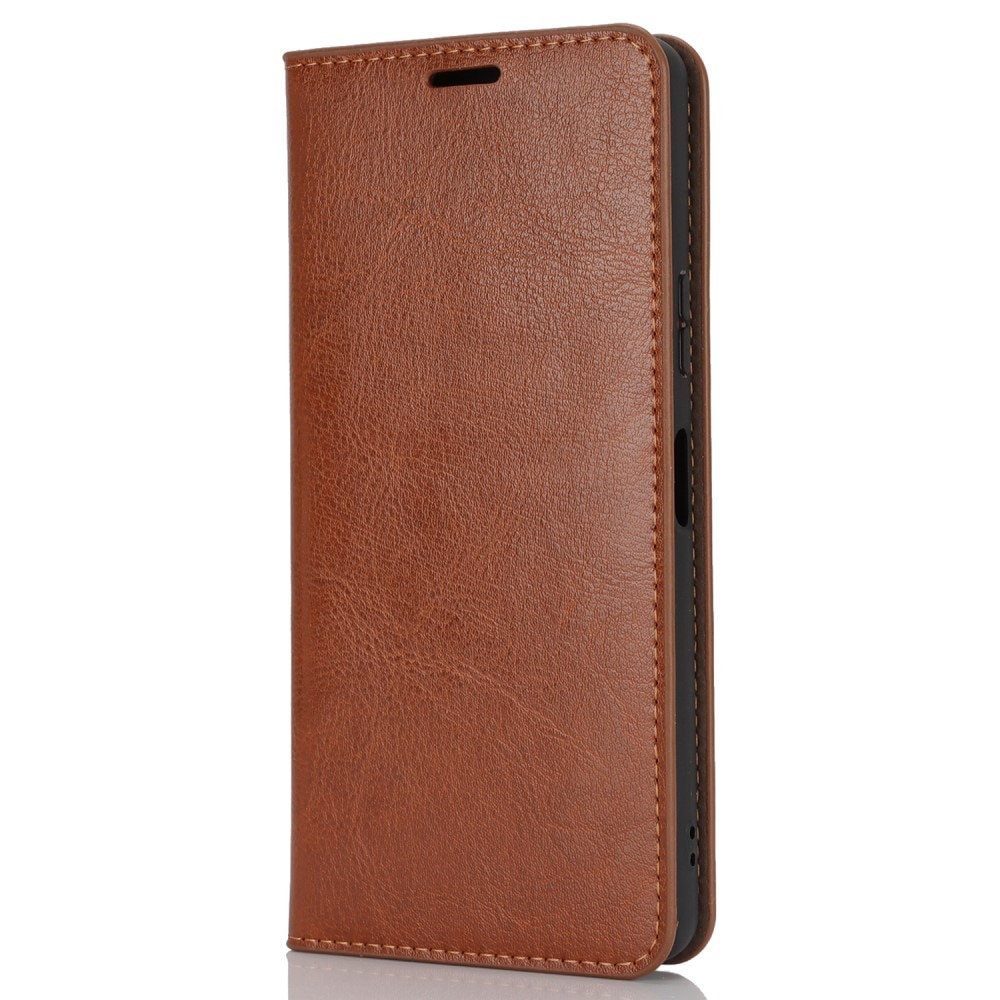 Sony Xperia 10 VI Genuine Leather Wallet Case Brown