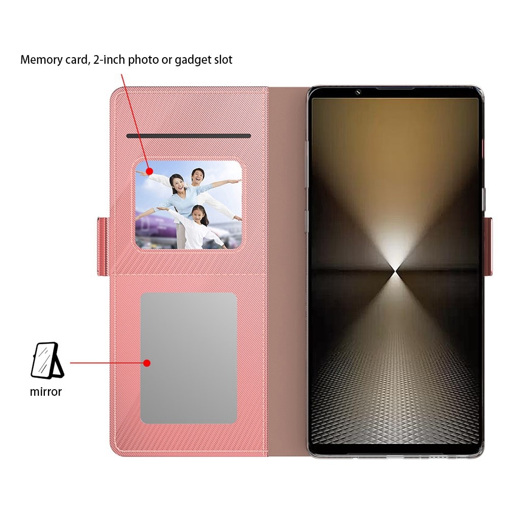 Sony Xperia 10 VI Wallet Case Mirror Pink Gold