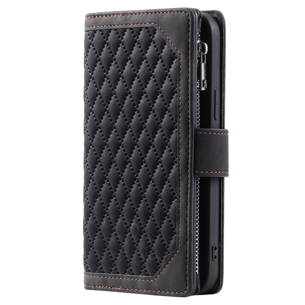 iPhone 16 Plus Wallet/Purse Quilted Black