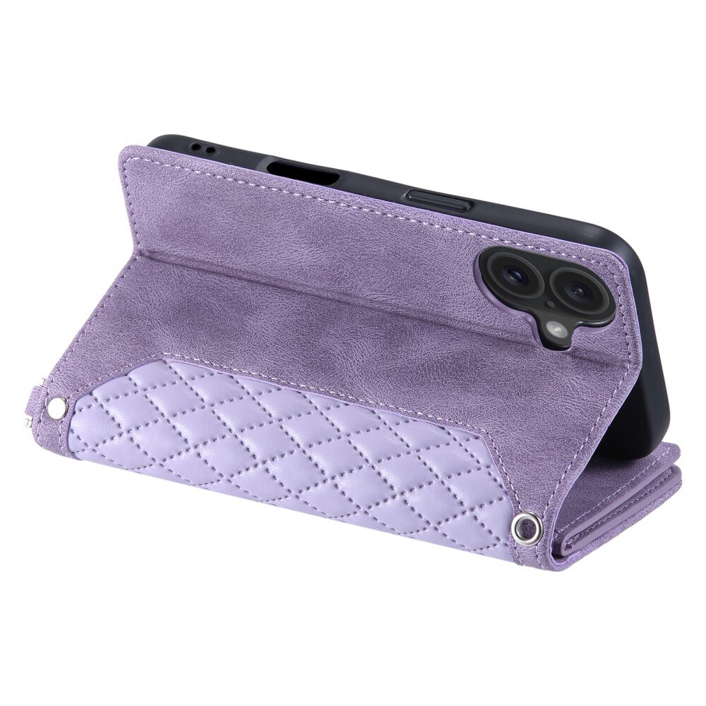 iPhone 16 Wallet/Purse Quilted Purple