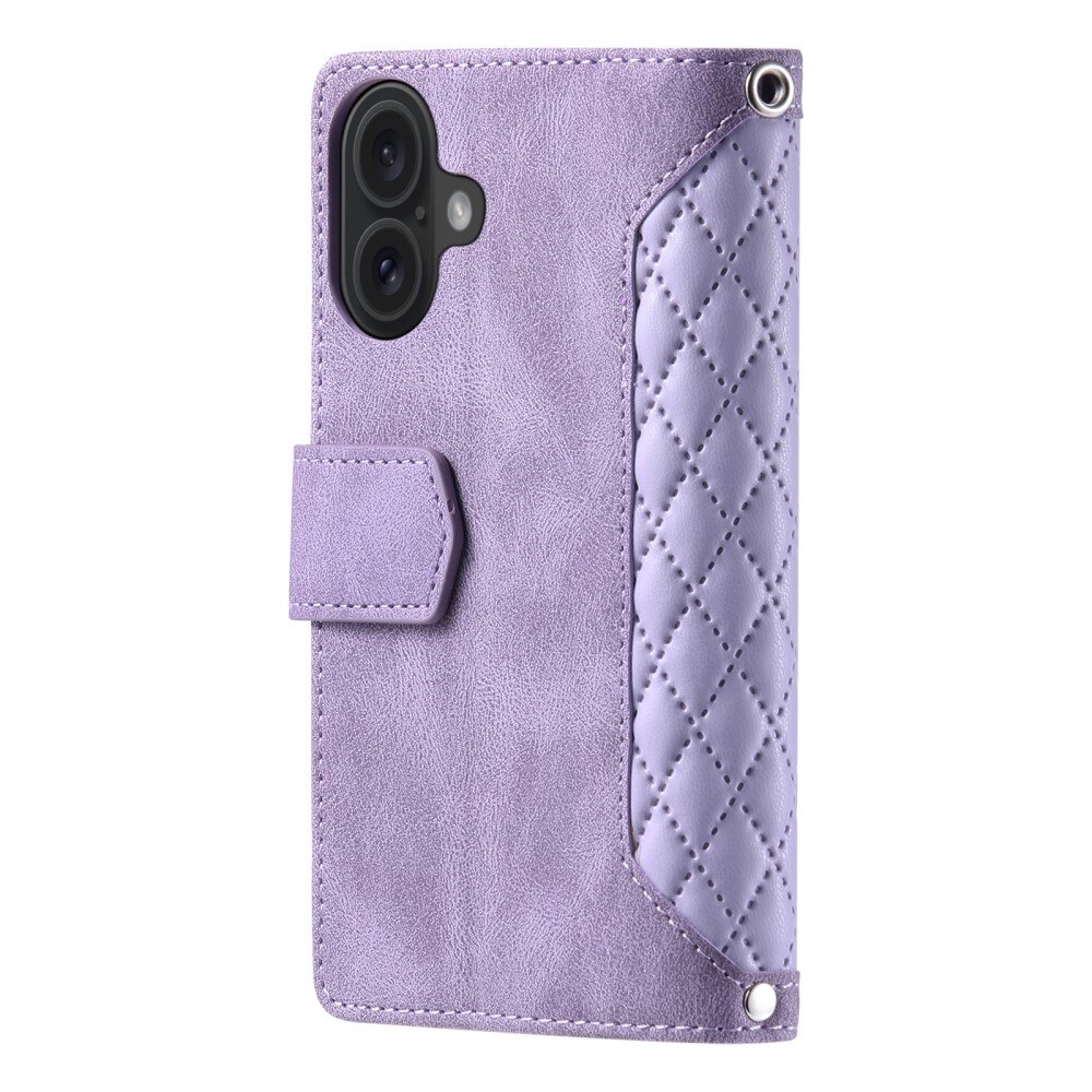 iPhone 16 Wallet/Purse Quilted Purple