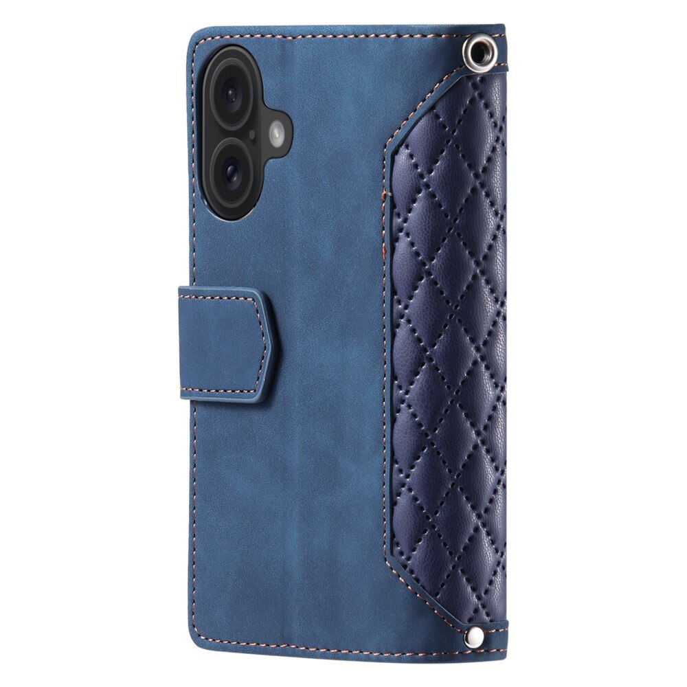 iPhone 16 Wallet/Purse Quilted Blue