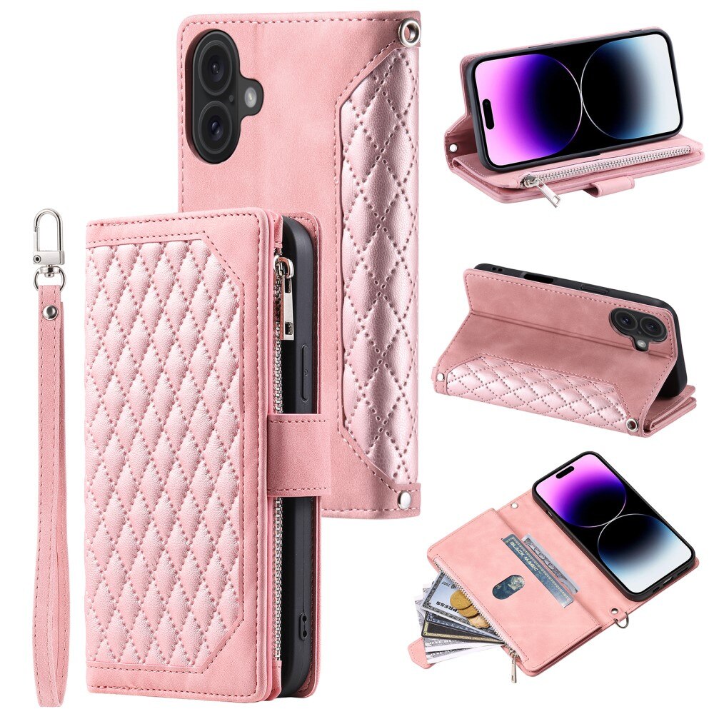 iPhone 16 Wallet/Purse Quilted Pink