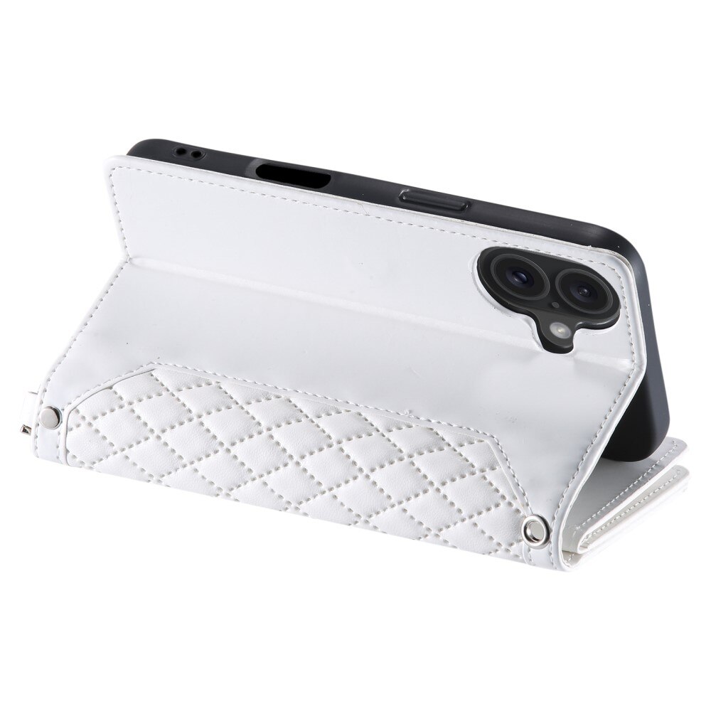 iPhone 16 Wallet/Purse Quilted White