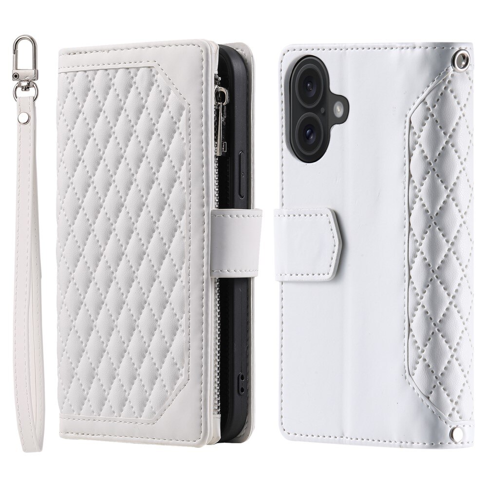 iPhone 16 Wallet/Purse Quilted White