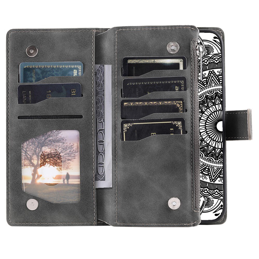 Samsung Galaxy A16 Wallet/Purse Mandala Grey