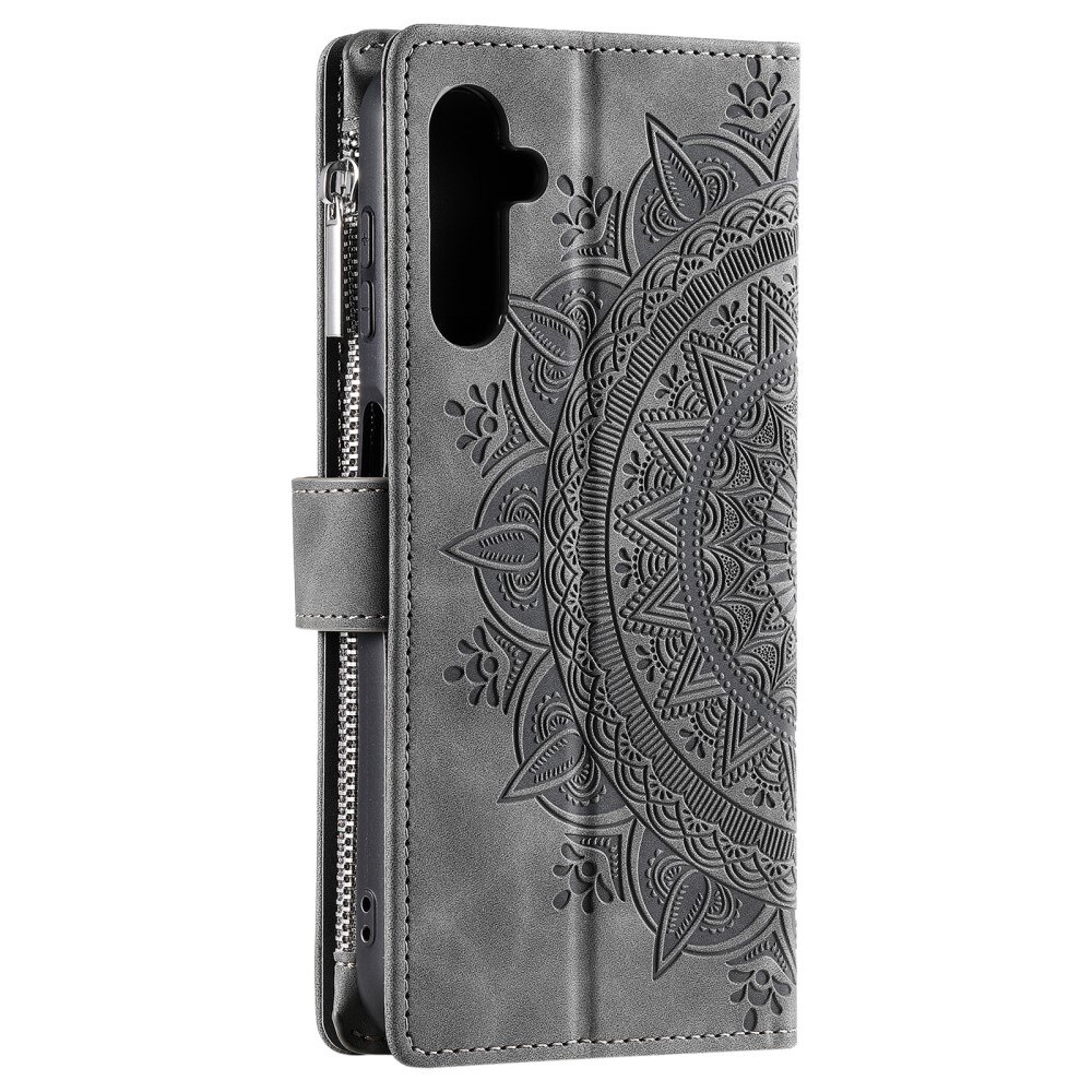 Samsung Galaxy A16 Wallet/Purse Mandala Grey